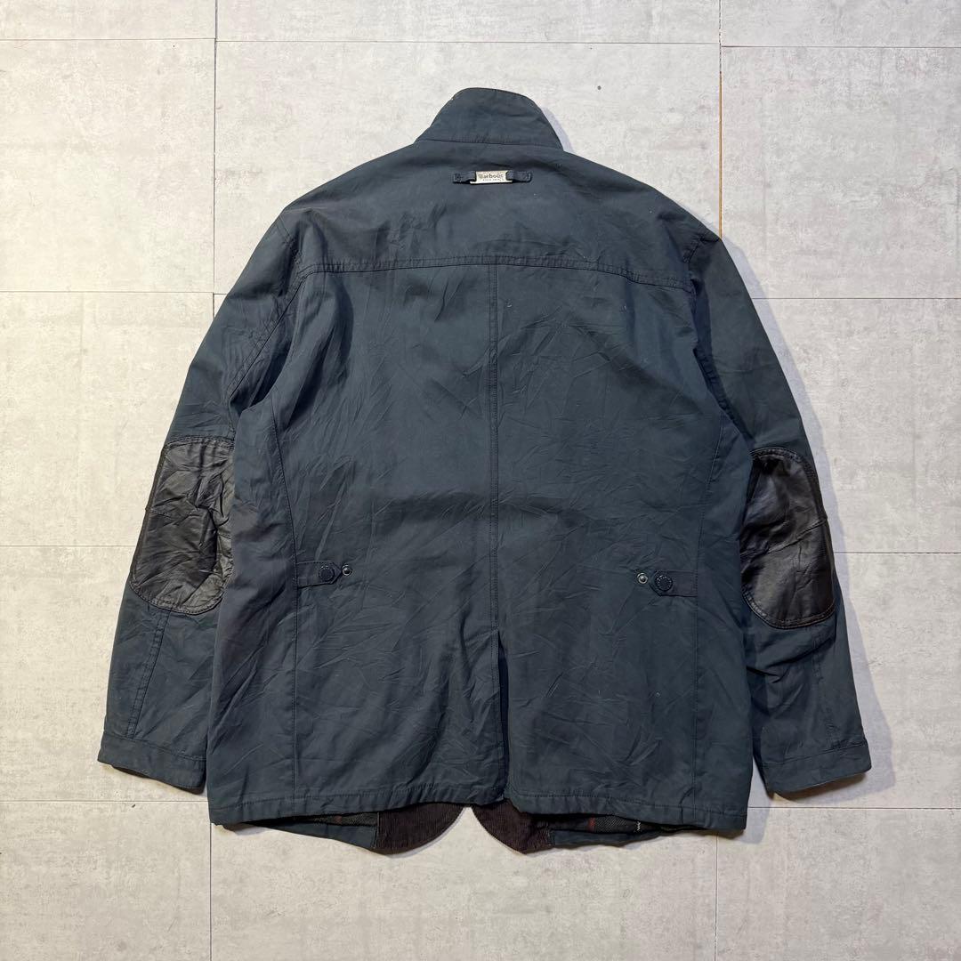 Barbour OGSTON WAXED JKT レザーエルボーパッチ ネイビー