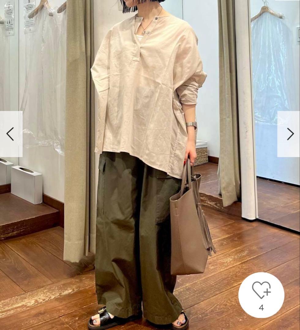 新品　今季　かぐれ　ボイルワイドプルオーバー 2025年春夏　グレージュ　綿