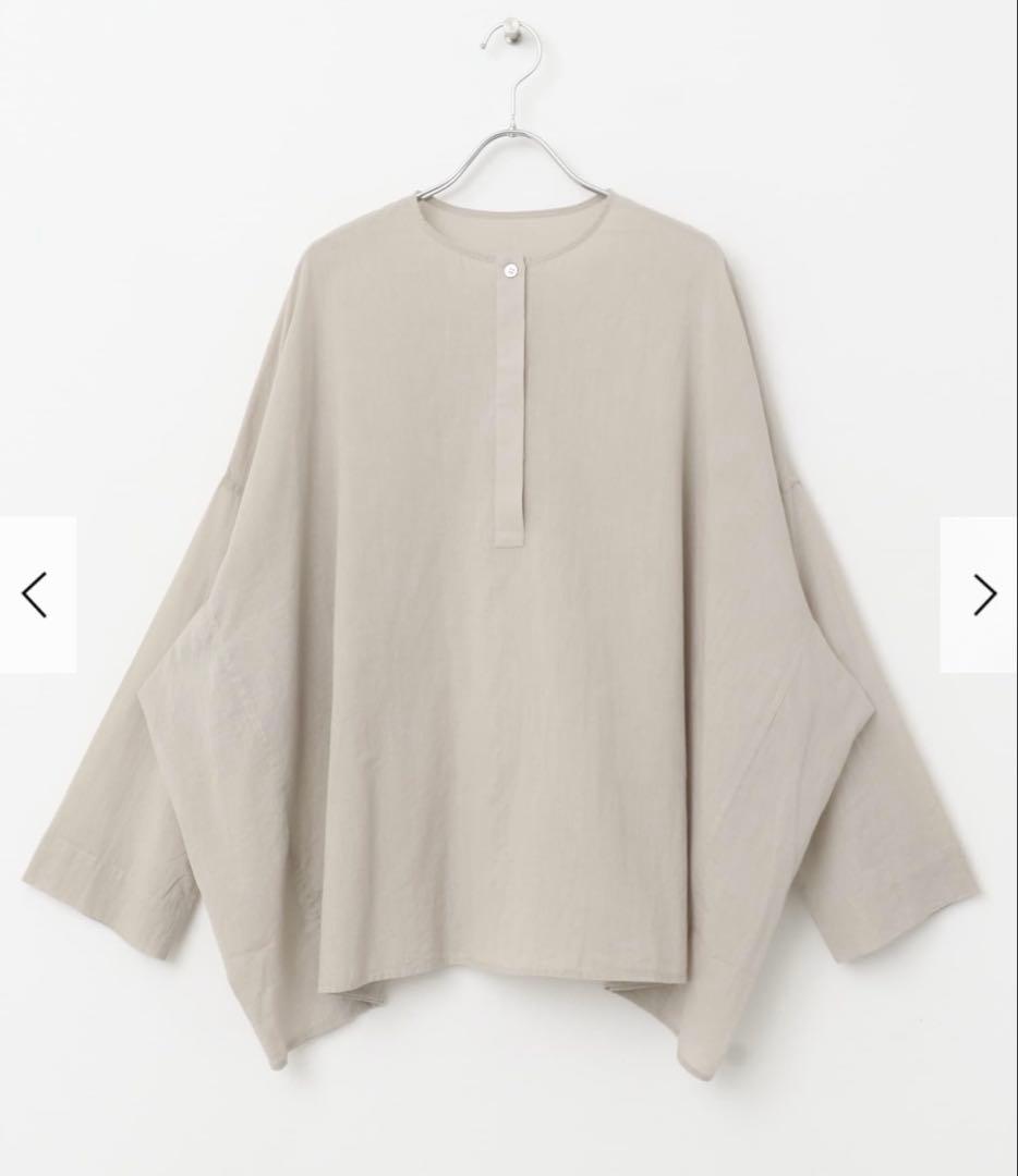 新品　今季　かぐれ　ボイルワイドプルオーバー 2025年春夏　グレージュ　綿