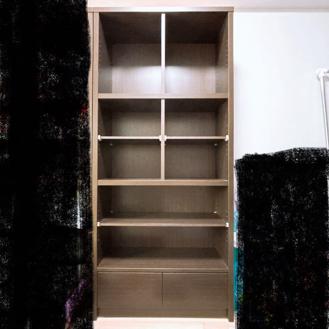 【美品】棚　可動棚　引き出し　収納　ブラウン　大型家具