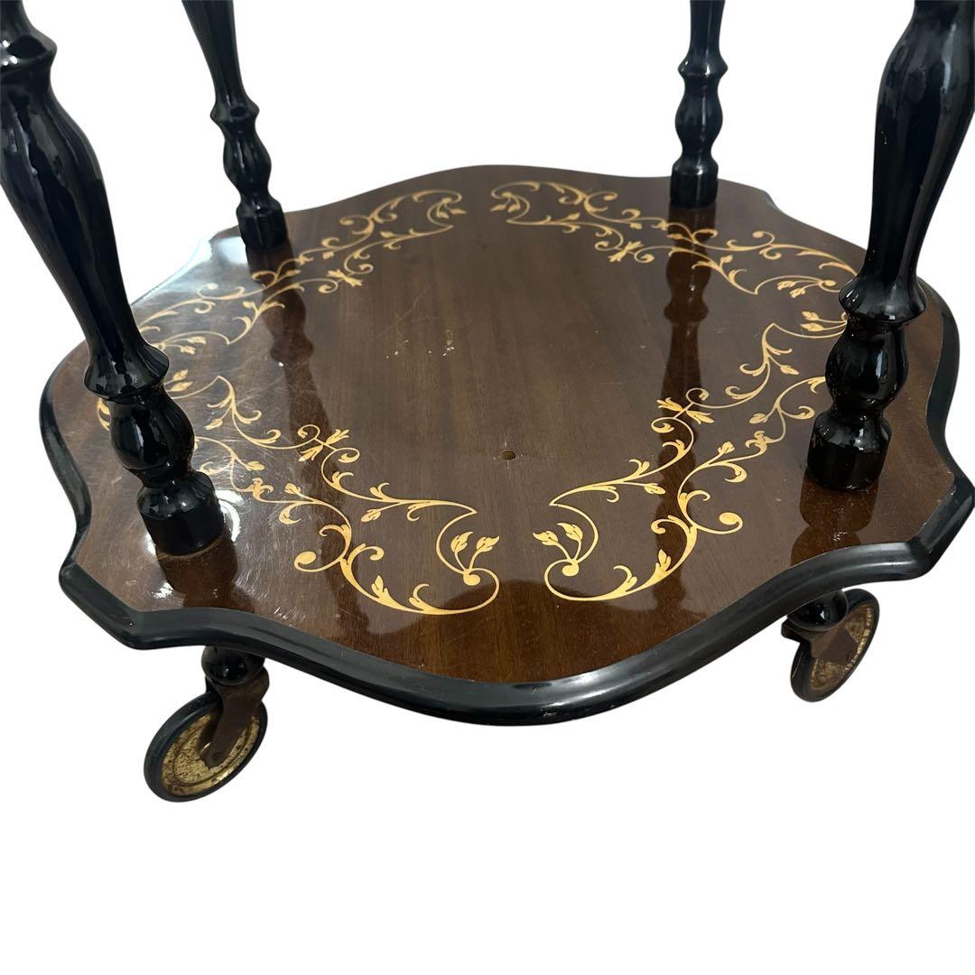 イタリア製DOMANI ドマン　キャスター付　象嵌ワゴン　キッチンワゴン