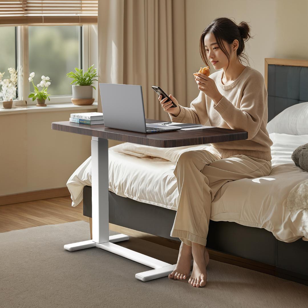 サイドテーブル昇降式 ガス圧昇降ベッドテーブル PCテーブル 介護テーブル