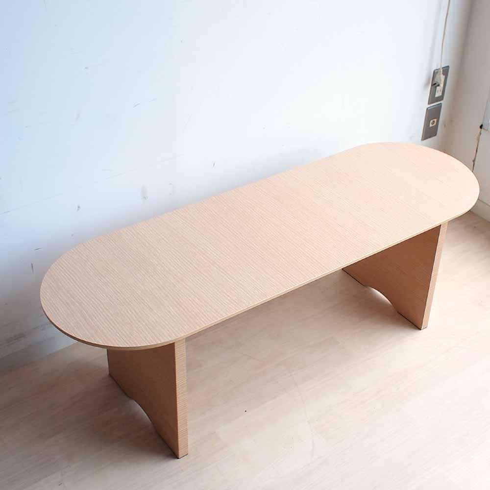 美品 楕円のコーヒーテーブル 120cm ナチュラル リビング ZR24181