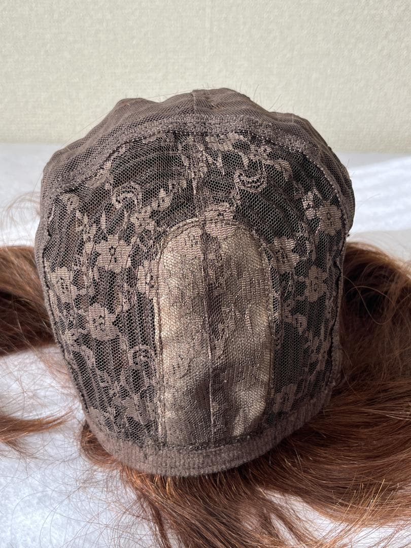 【最高級】人毛100% フルウィッグ 40cm ブラウン 医療用 自然なつむじ