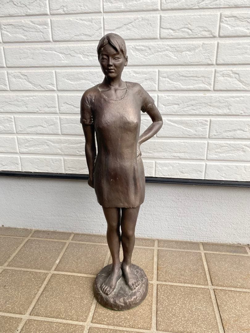 彫刻作品 美術品 女性立像 約50cm 置物