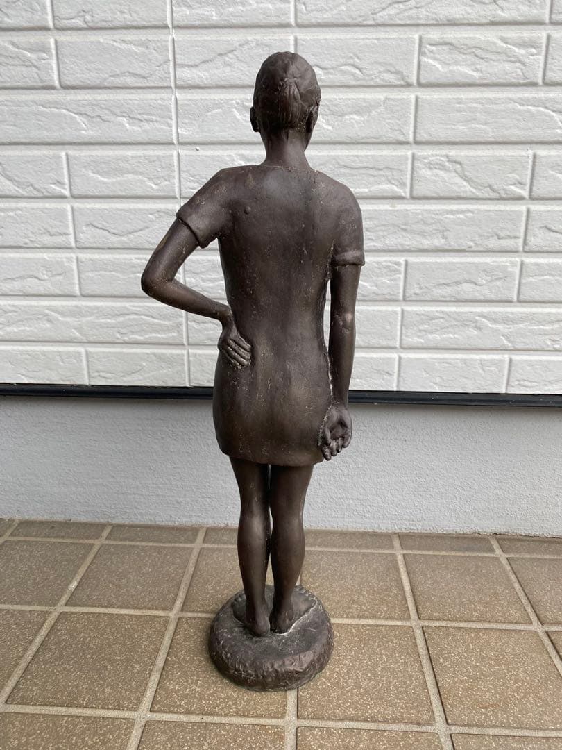 彫刻作品 美術品 女性立像 約50cm 置物
