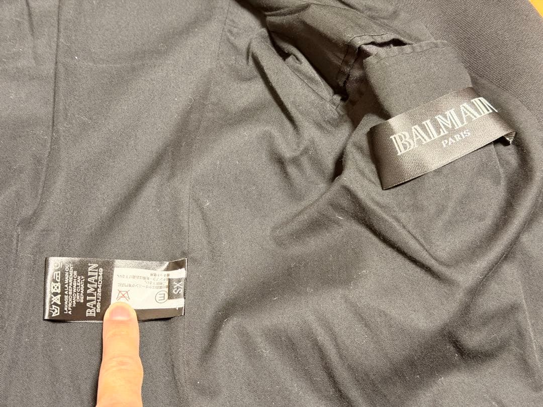 BALMAIN バルマン コットン ライダースジャケット XS
