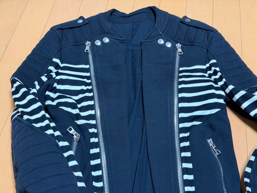 BALMAIN バルマン コットン ライダースジャケット XS