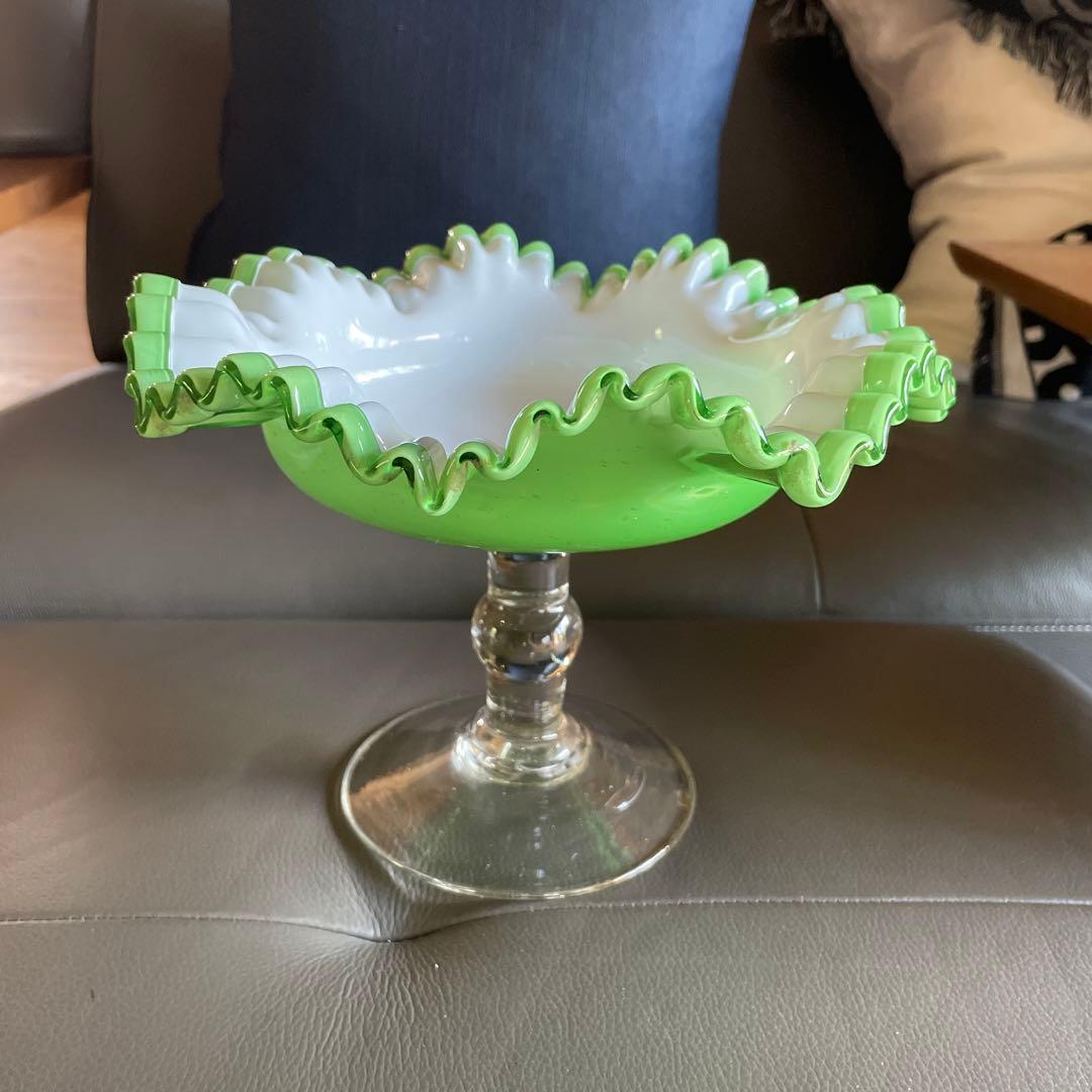 大正ガラス 脚付フリルガラスコンポート