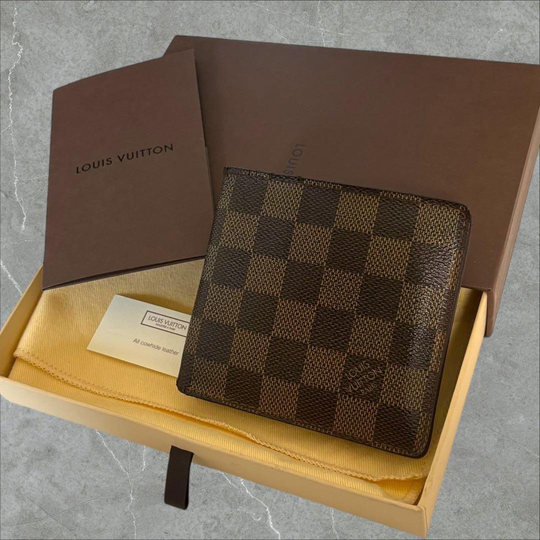 美品✨ ルイヴィトン 財布 ポルトフォイユ マルコ ダミエ柄　二つ折り財布