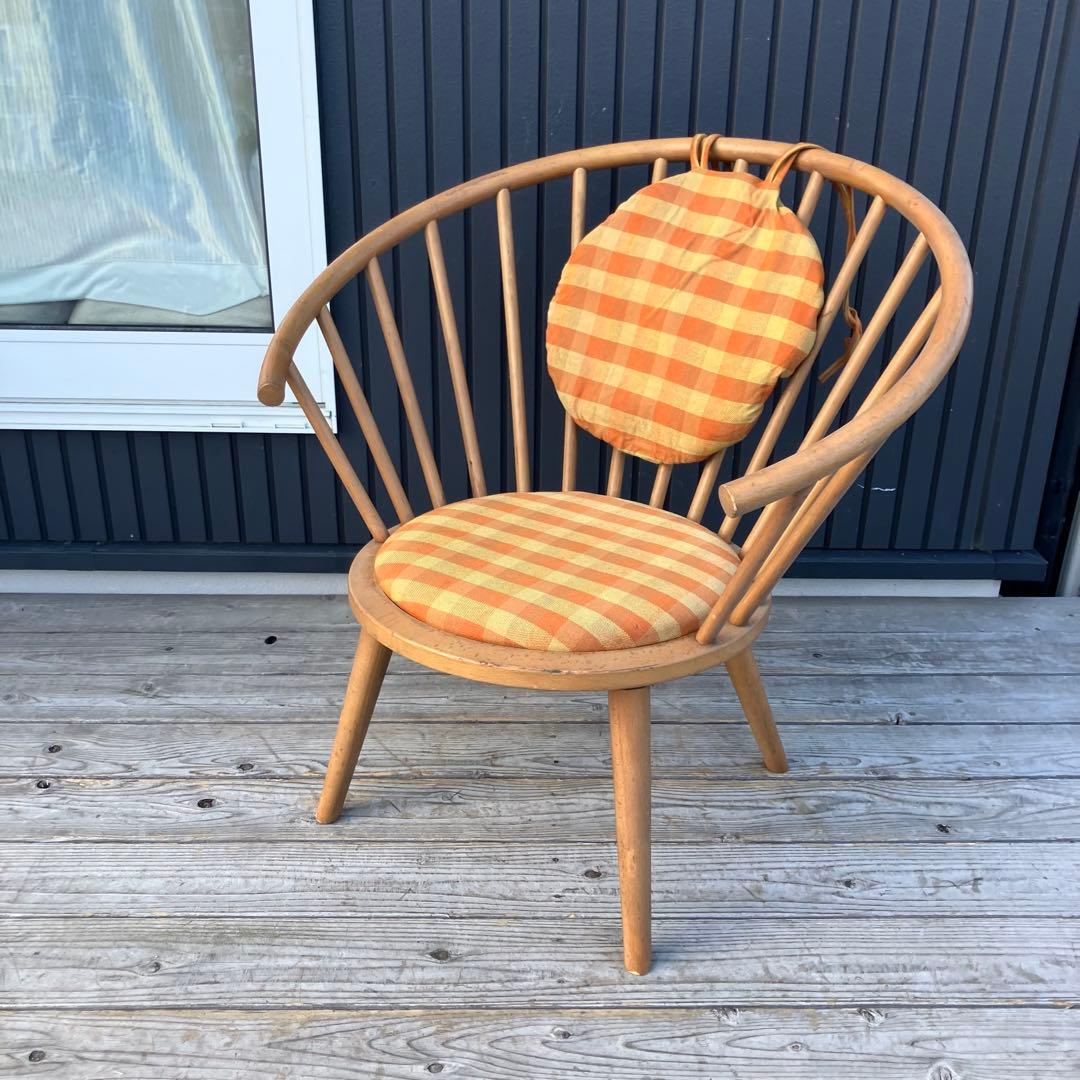 ② 北欧レトロ 秋田木工 ベントウッドラウンジチェア 木製椅子 ダイニングチェア