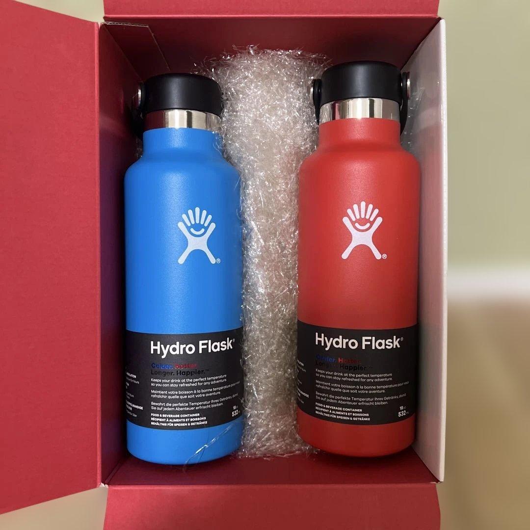 新品未使用　Hydro Flask 水筒 532ml 青と赤のセット