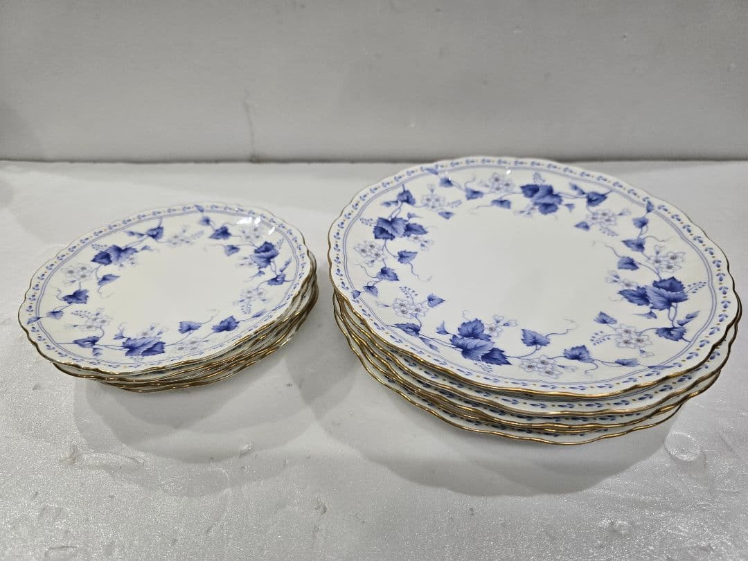 MT591 美品 ナルミ ボーンチャイナ ソラリア 大皿5枚小皿5枚セット 食器