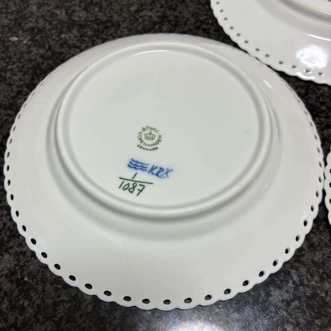 新品未使用 ロイヤルコペンハーゲン ブルーフルーテッド フルレース プレート6枚