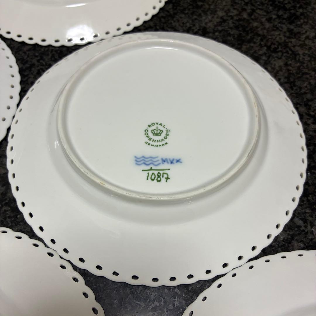 新品未使用 ロイヤルコペンハーゲン ブルーフルーテッド フルレース プレート6枚