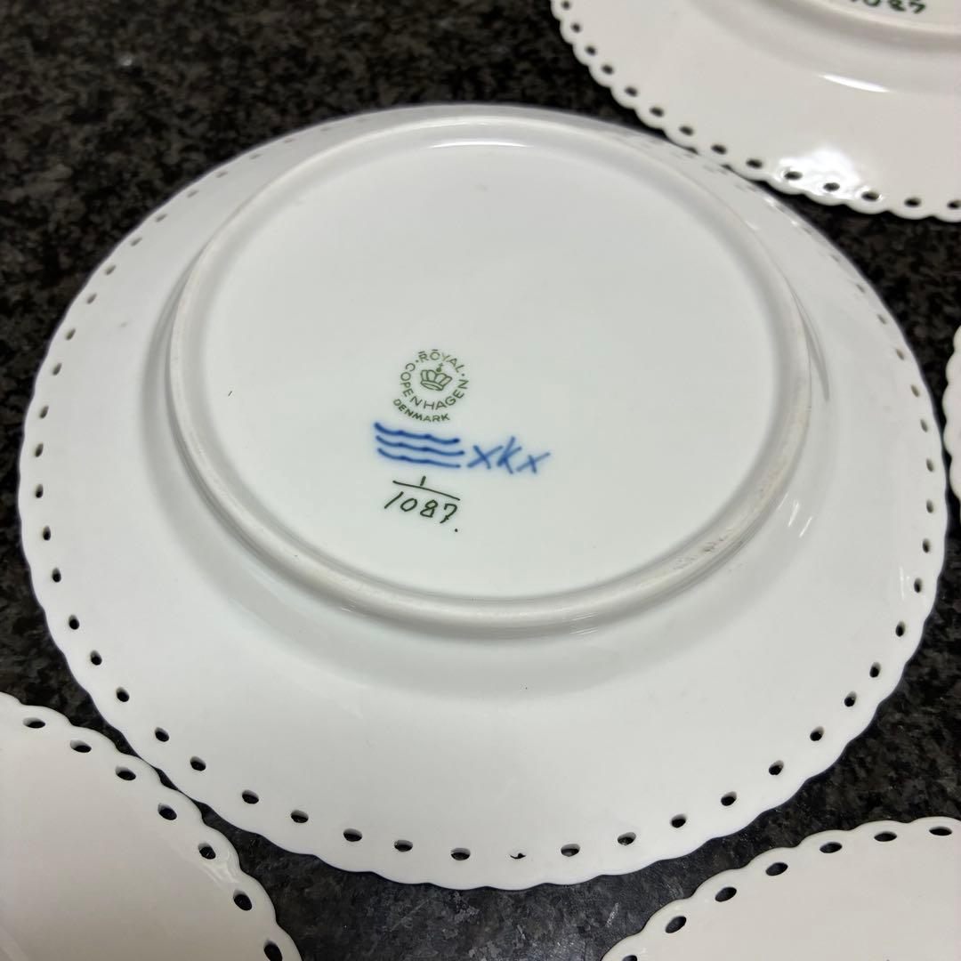 新品未使用 ロイヤルコペンハーゲン ブルーフルーテッド フルレース プレート6枚