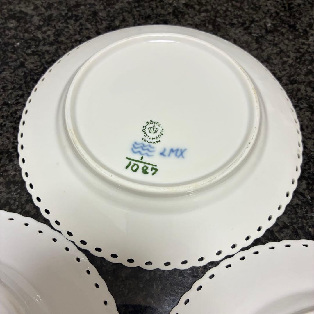 新品未使用 ロイヤルコペンハーゲン ブルーフルーテッド フルレース プレート6枚