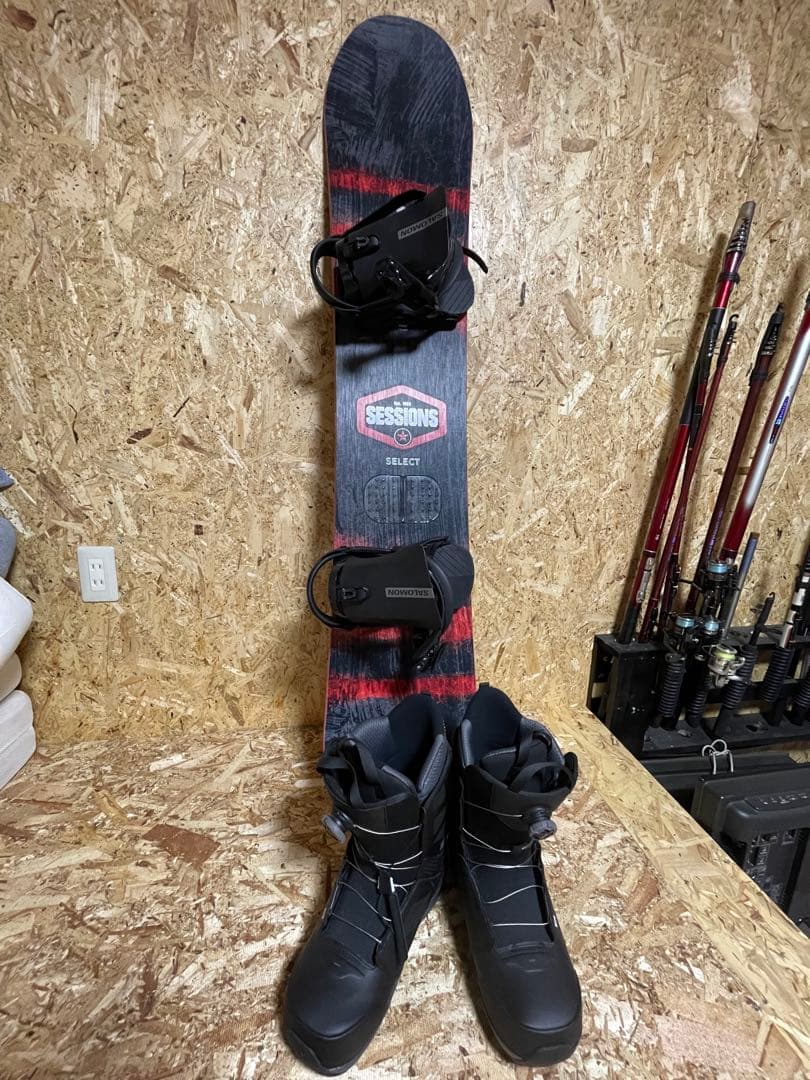 SESSIONSスノーボードとSALOMONブーツセット