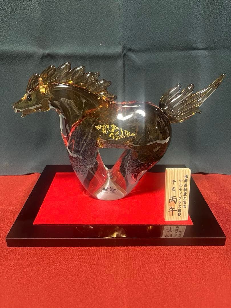 マルティグラス ガラス工芸品 開運.金運縁起干支置き物
