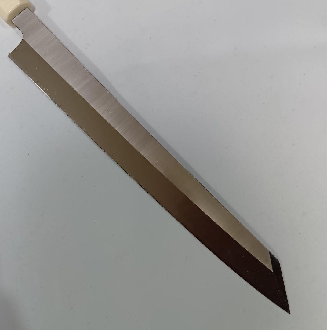 ステン本焼V金10号切付柳刃包丁27cm人工象牙八角柄