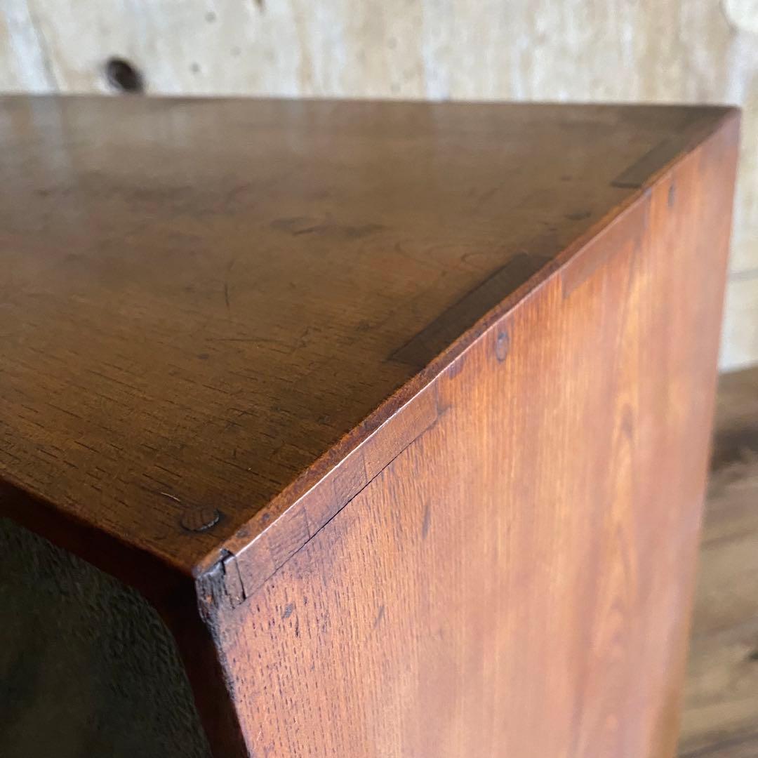 古家具 ヴィンテージ　ダイヤガラス　引戸棚　ミニキャビネット　無垢材　杉無垢