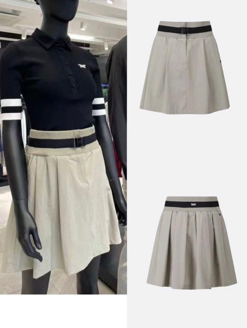 美品 PXG ゴルフウェア レディース スカート カーキ