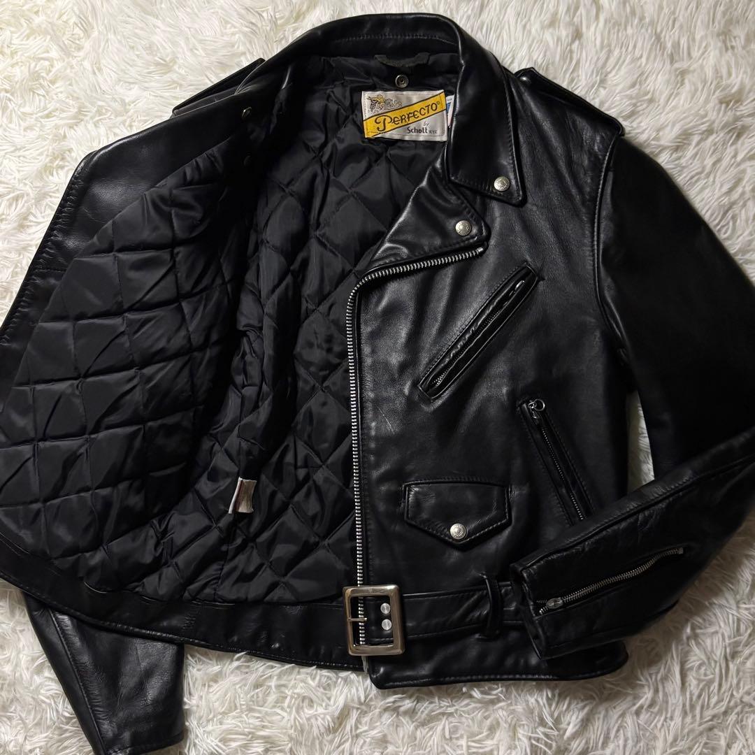 美品✨Schott USA製 ダブルライダース 硬革 38