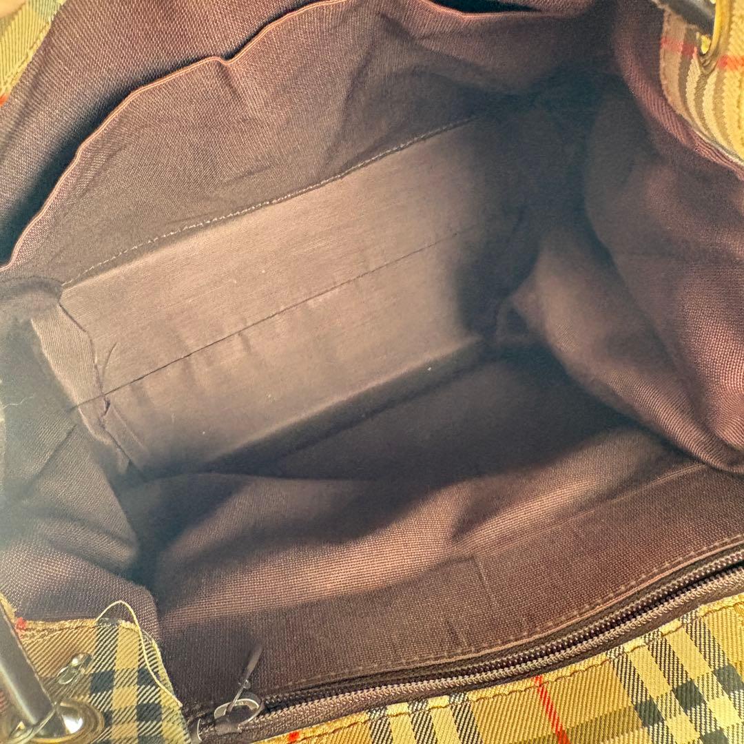 良品　バーバリー リュック 巾着 フラップ ノバチェック シャドーホース