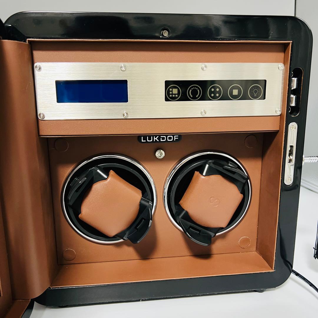 lukdof 新作 2本巻き上げ& 3本収納 腕時計 ウォッチワインダー