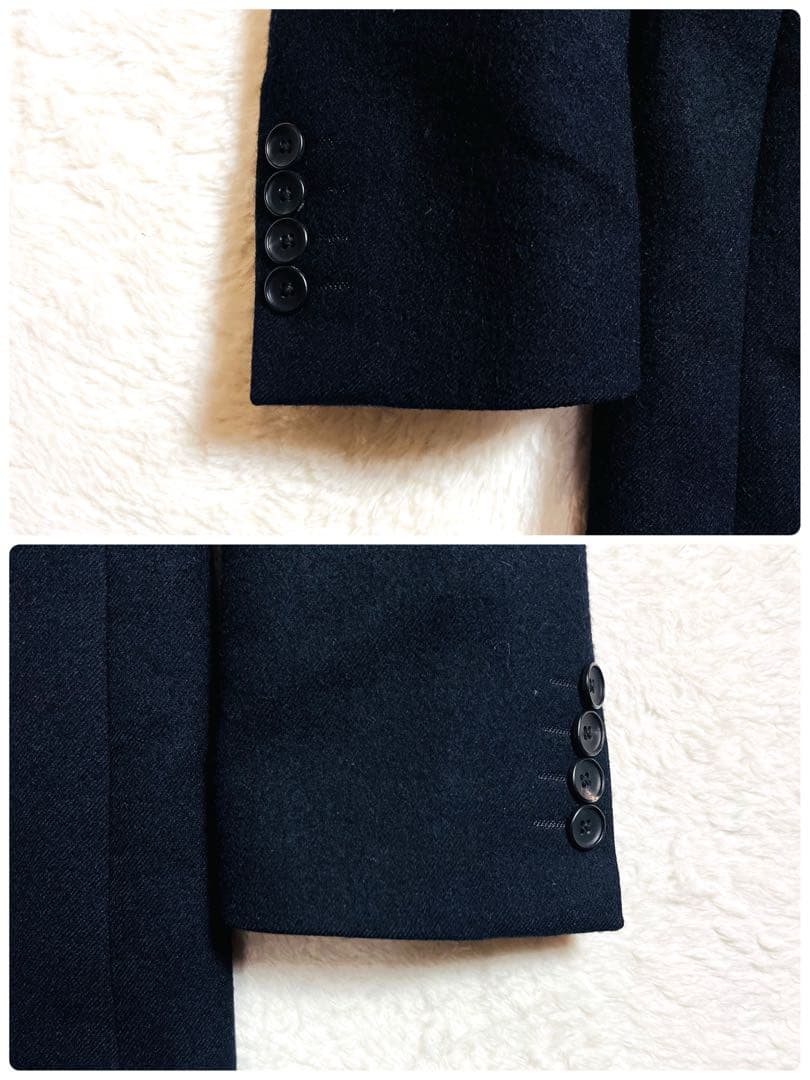 極美品 ポールスミス チェスターコート ブラック ウール 比翼仕立て Lサイズ