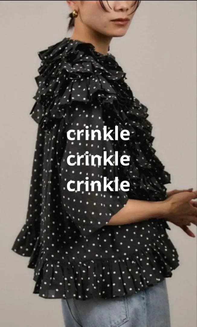 【希少】crinkle crinkle crinkle ドット フリルブラウス