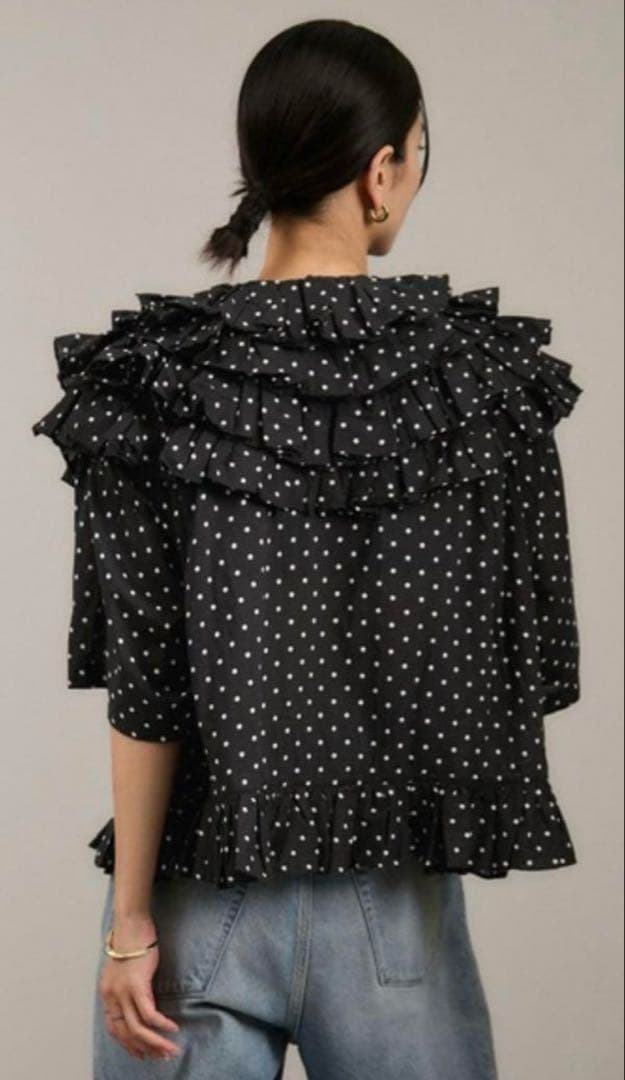 【希少】crinkle crinkle crinkle ドット フリルブラウス
