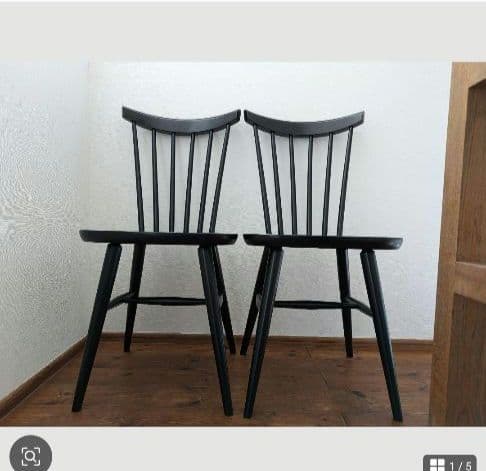 【МO】黒 木製ダイニングチェア