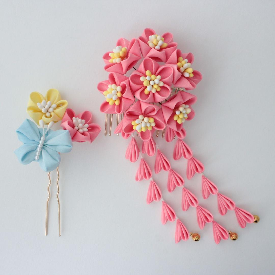 髪飾り つまみ細工 可憐《受注制作》