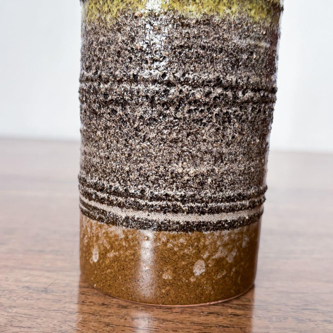 【東ドイツ Strehlaの花瓶】Fat lava ミッドセンチュリー 367