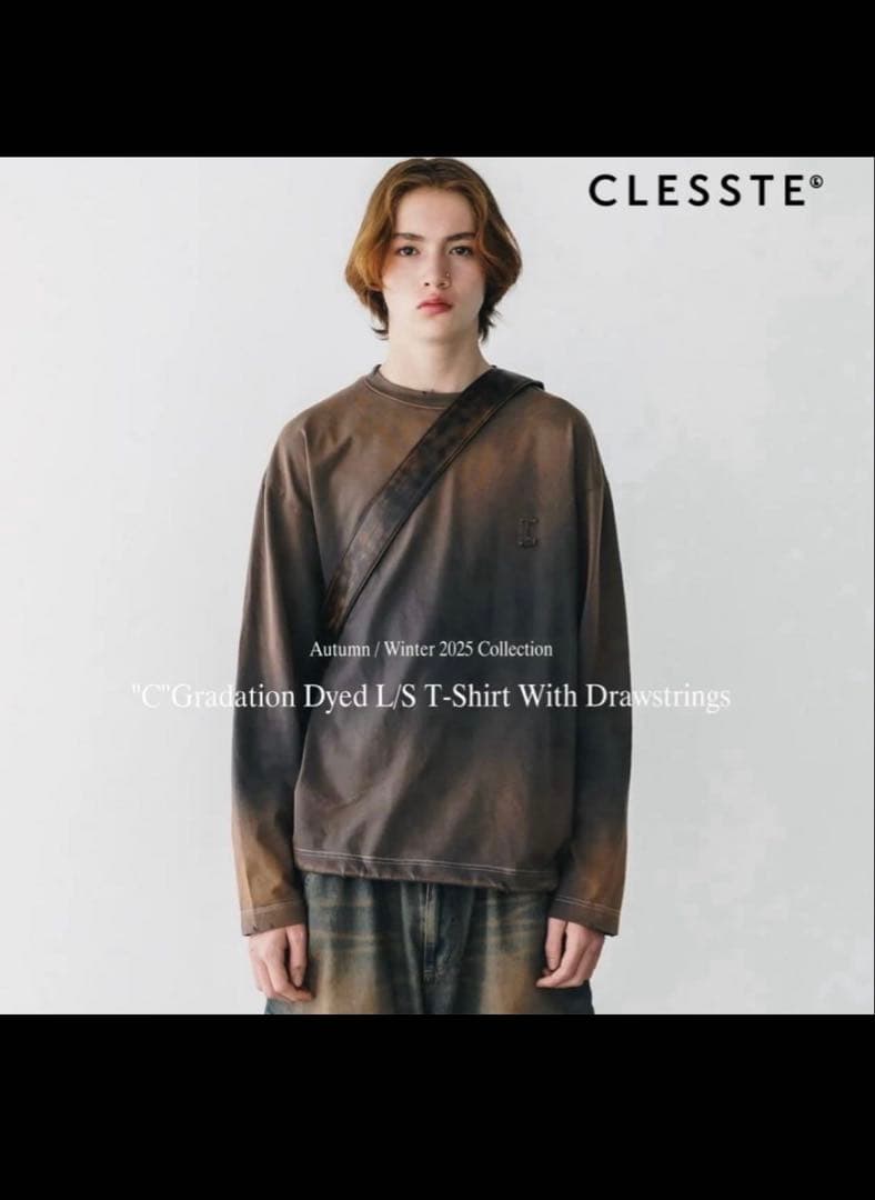 clesste ブラウン長袖カットソー