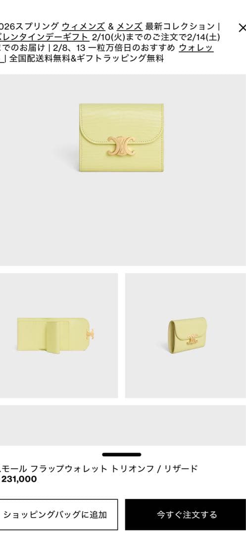 CELINE ウォレットトリオンフリザードブラックYOU！！