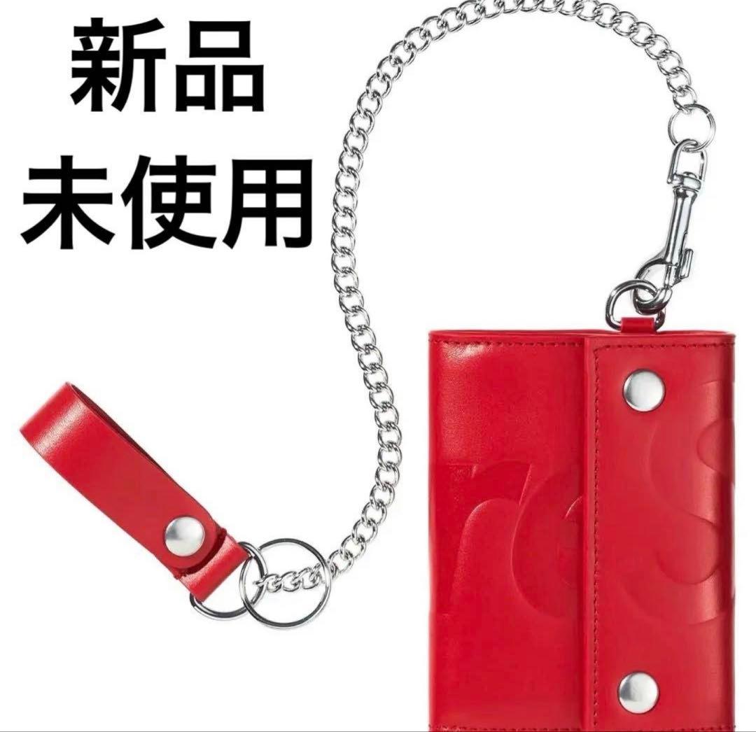 新品未使用 Supreme Leather Chain Wallet レッド