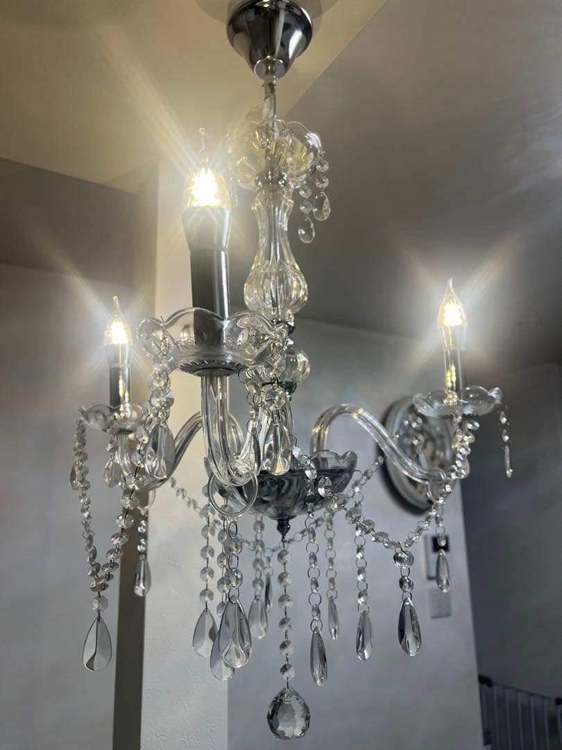 LED電球付きクリスタルシャンデリア 3灯