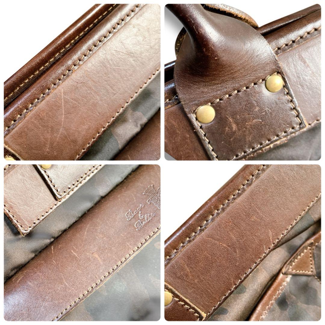 フェリージ イタリア製 A4収納可 カモフラ柄 ブリーフケース ブラウン