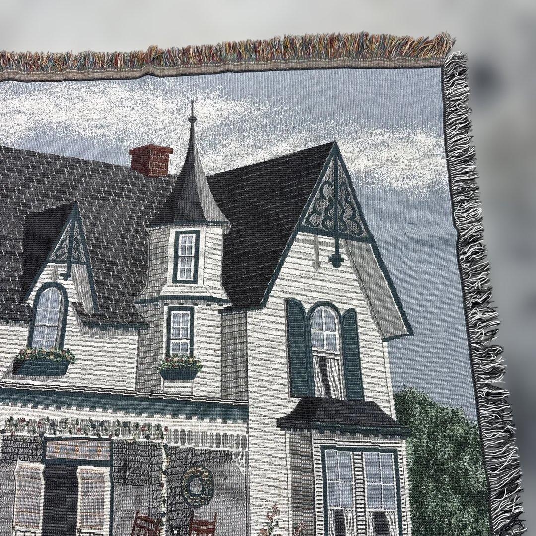 家　花　マルチカバー　ソファカバー　ヴィンテージラグ　172x135