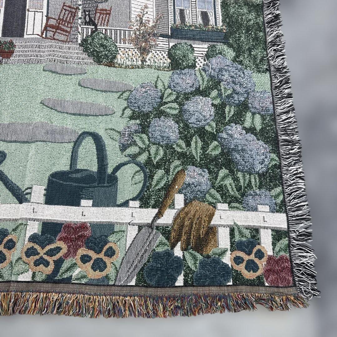 家　花　マルチカバー　ソファカバー　ヴィンテージラグ　172x135