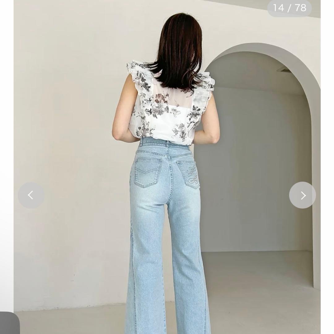 あずさ SNIDEL Sustainableストレッチフレアデニムパンツ0