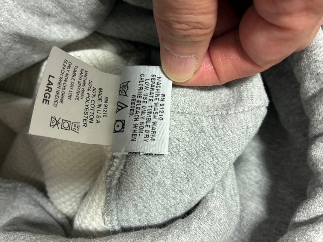 FOUR DOTS グレー パーカー 4Dロゴ　キャンバー　BADHOP