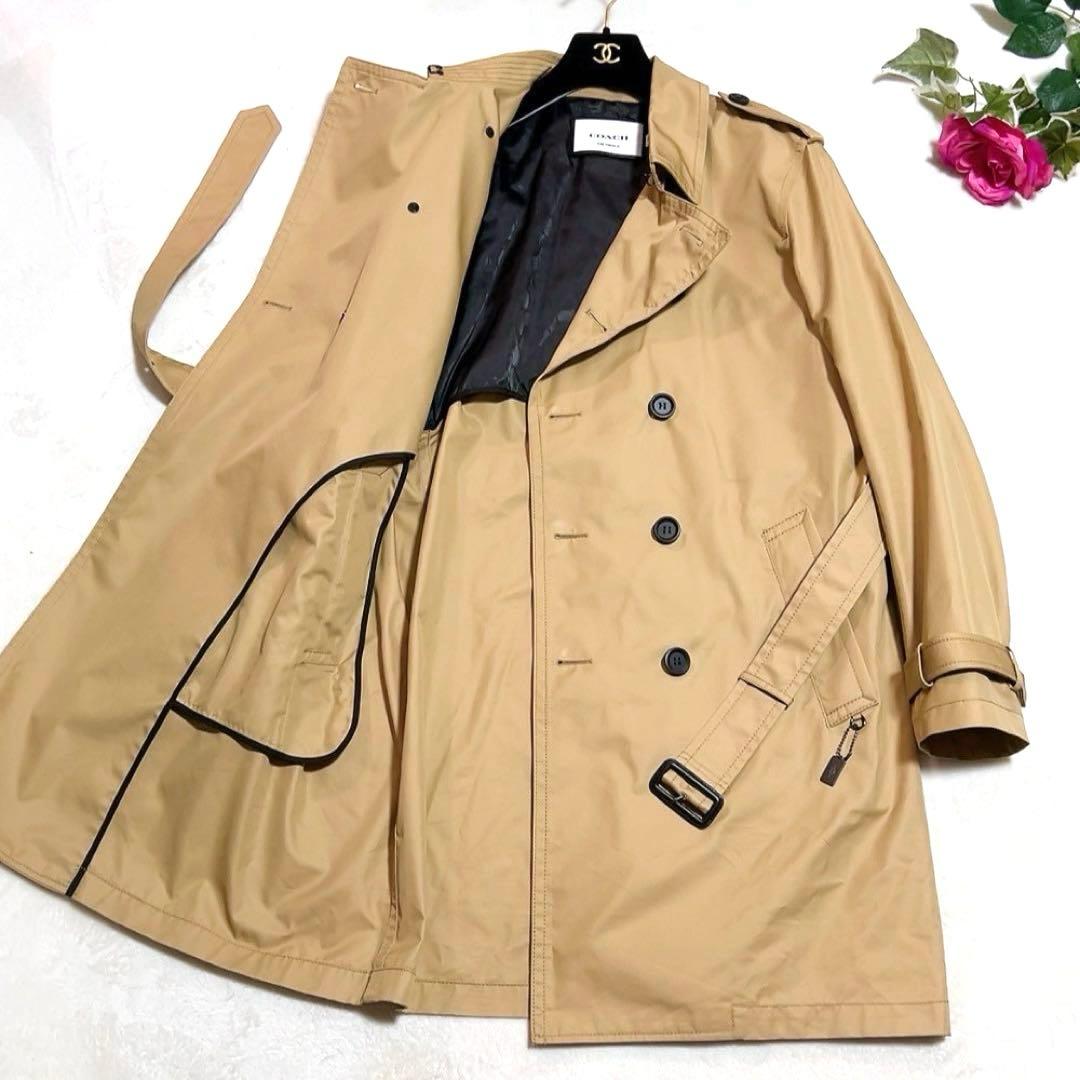 未使用✨　coach コーチ　トレンチコート　ロング　L メンズ　チャーム付き