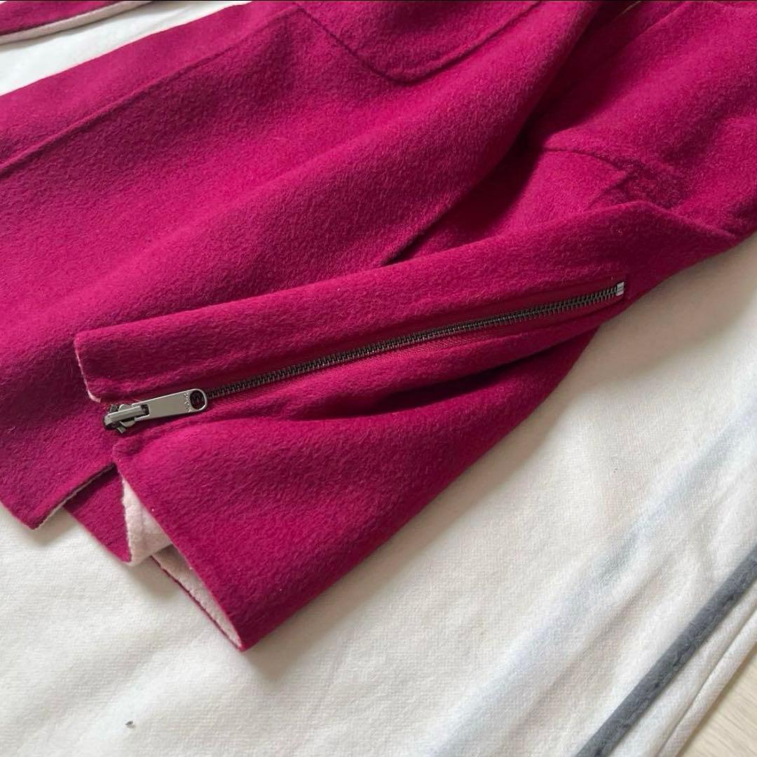 マックスマーラ ダブルフェイス バイカラー エクリュボルドー コート