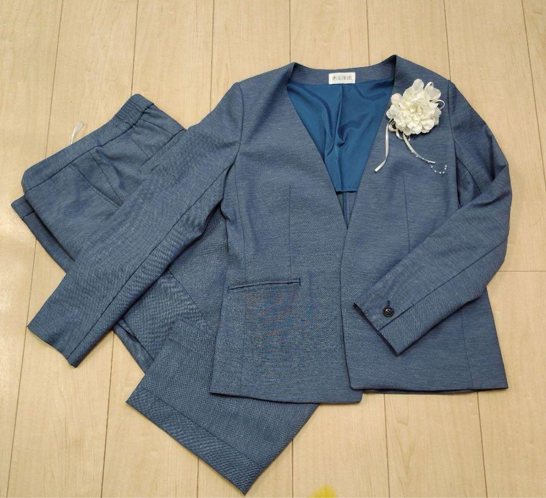 PLST リネンブレンドパンツスーツ