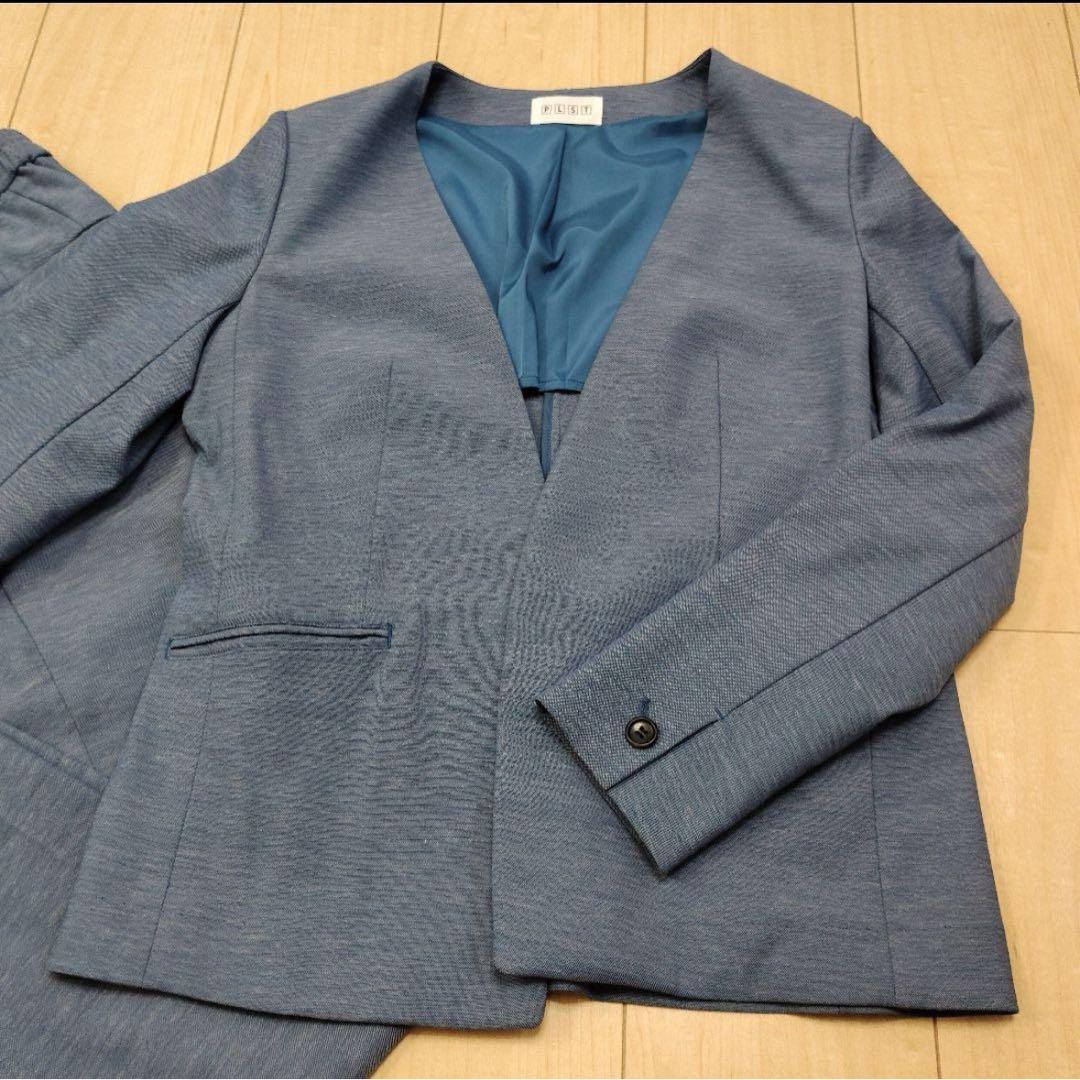 PLST リネンブレンドパンツスーツ