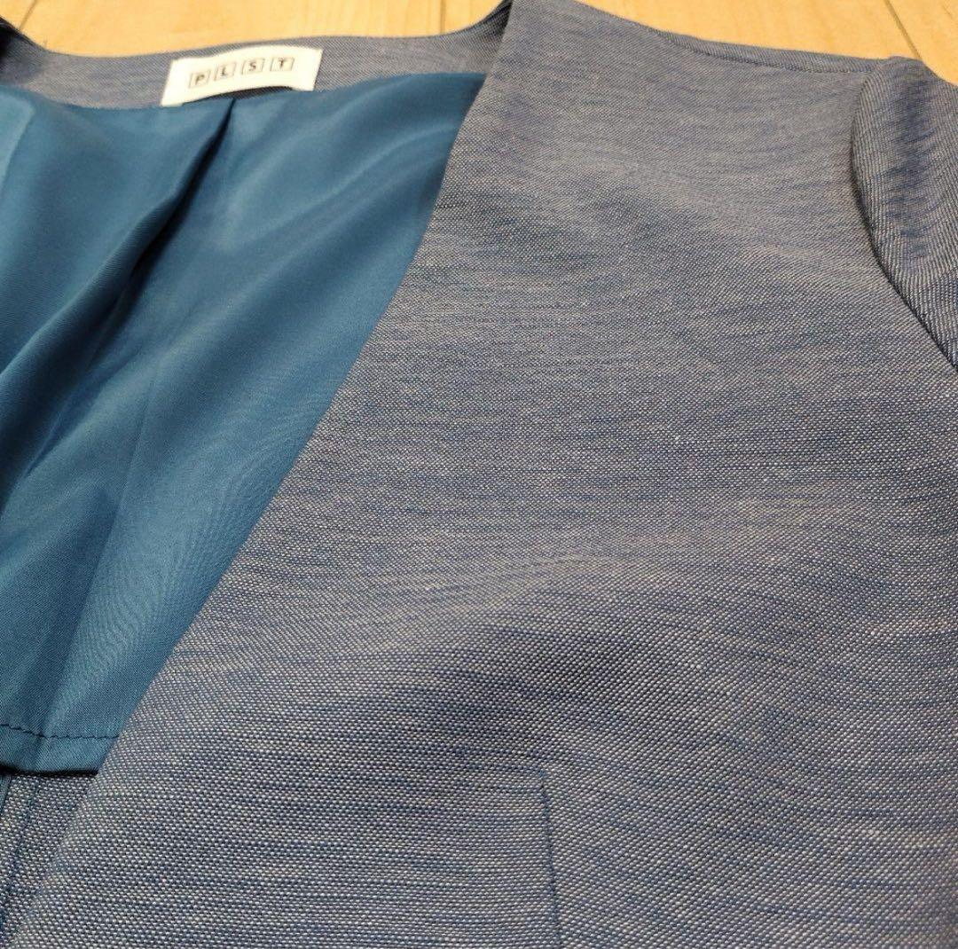 PLST リネンブレンドパンツスーツ