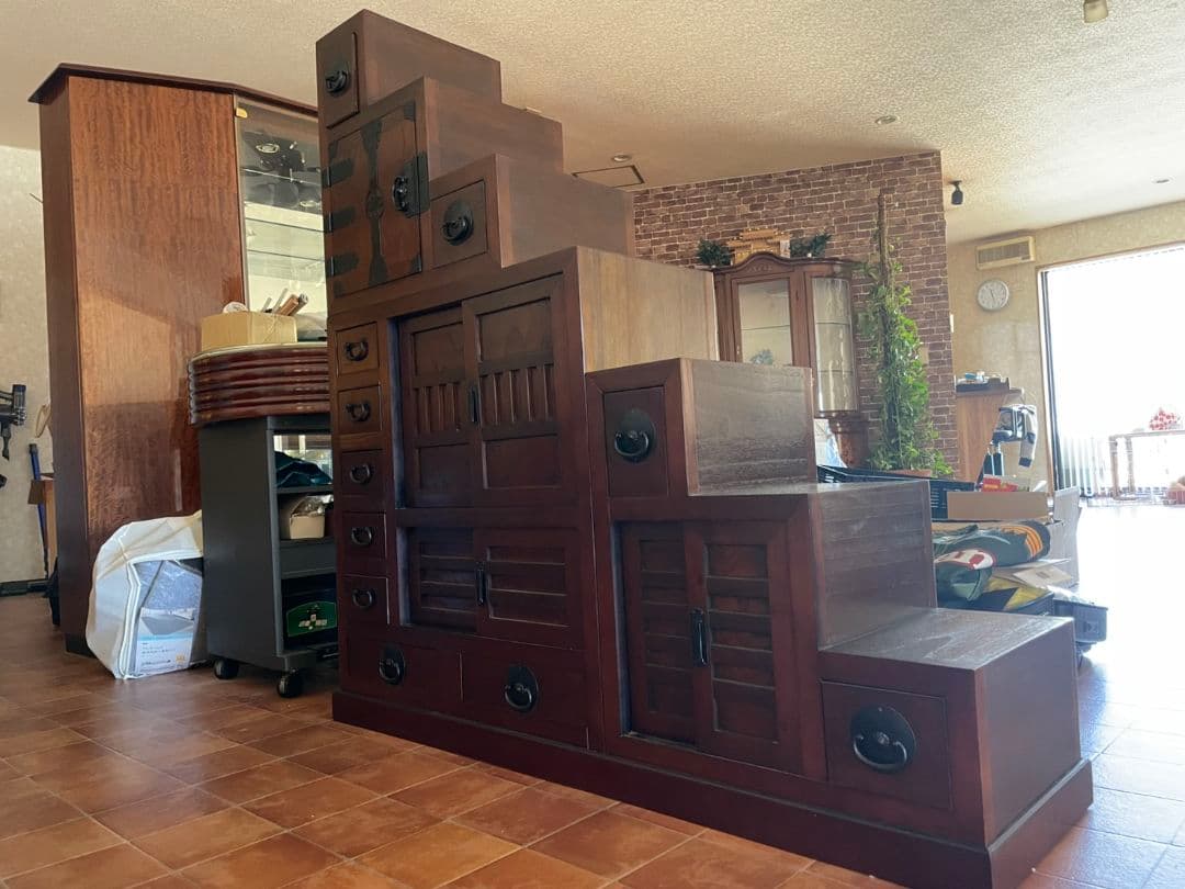 貴重!　大型　両面引出し　階段箪笥　七段　間仕切りにも